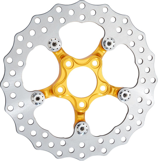Arlen Ness Spider Rotor Brake Stainless Steel Gold 292mm 300-064