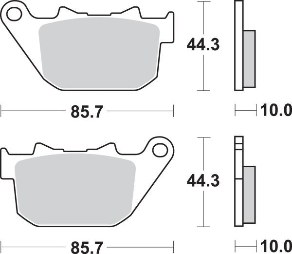 Sbs HLS Street Excel Sintered Rear Brake Pads For Harley XL 1200 C 04-13 808H.LS