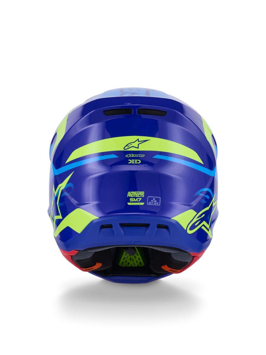 ALPINESTARS SM7 Deed Helmet BLUE/YEL 2025 Model