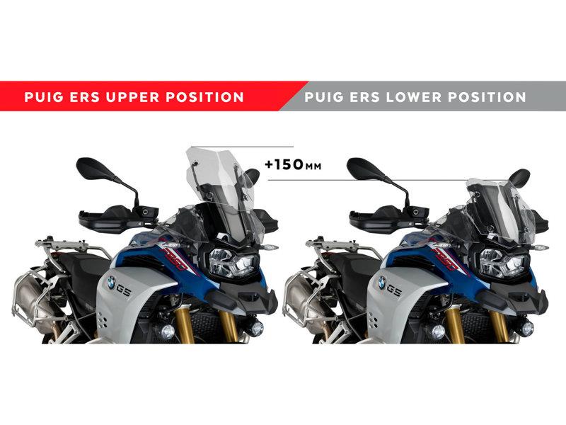 PUIG Electronic Screen Height Adjuster Black for BMW F850 GS Adventure 19-23 3689N