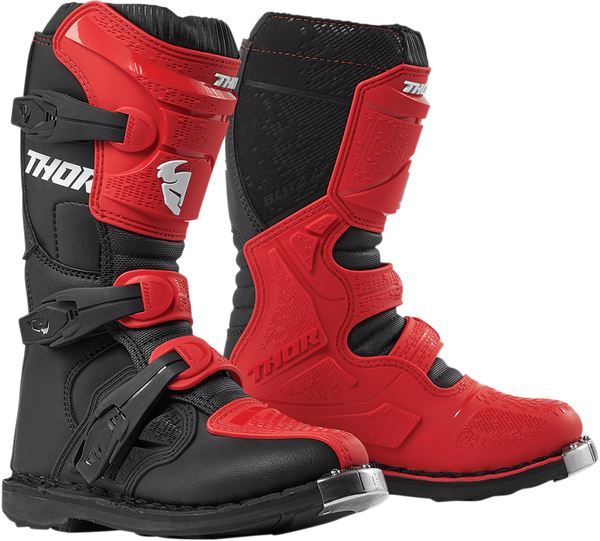 THOR Youth Blitz XP MX Motorcross Boots Black/Red