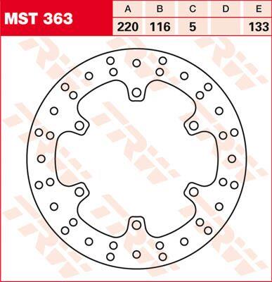 Trw Round Fixed Brake Rotor 220-250mm For Yamaha YZF-R1 1000 1999-2003 MST363