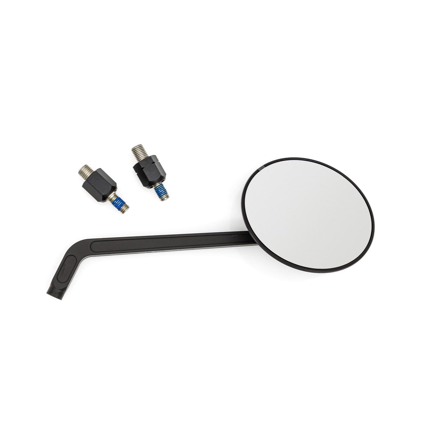 Daytona Aluminum Flat Mirror Black Round M10 Adapter E-marked 5mm Thickness 80999