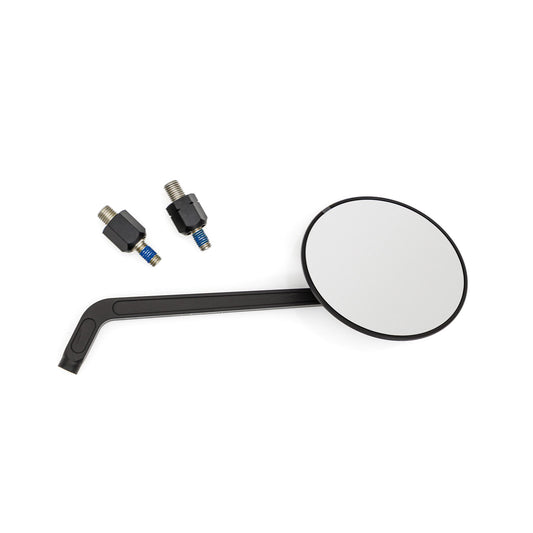 Daytona Aluminum Flat Mirror Black Round M10 Adapter E-marked 5mm Thickness 80999