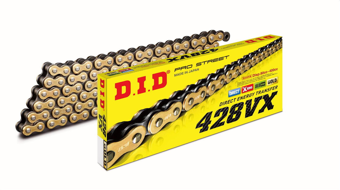 DID Drive Chain 428 VX Gold Steel Clip VX Series 126 L 4525516368285