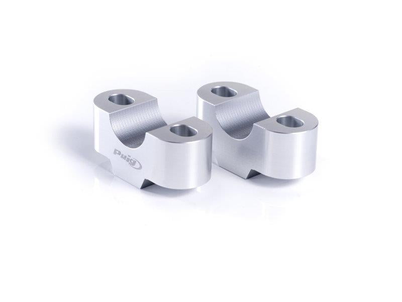 Puig 20mm Handlebar Risers For 22mm Bars Silver 21476T