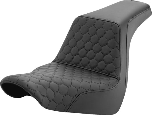 Saddlemen Honeycomb Step-Up Seat Black For HD FXLRS 1923 18-24 818-29-177