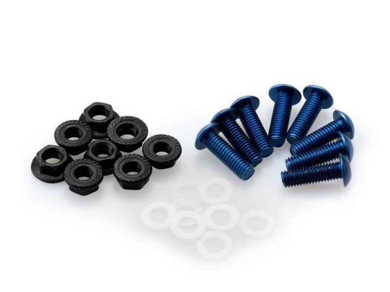 PUIG Anodized Screen Screw Set w/ Nuts Blue Universal 0956A