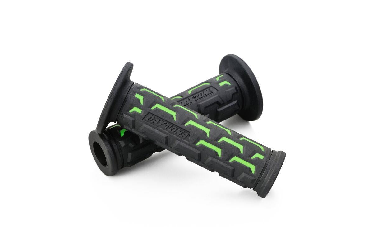 Daytona Grippy Grip GGD-Ground Open End Handlebar Grips Black Green 22.2mm 25178