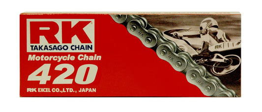 RK Motorcycle Drive Chain 420 Standard 140L NONSEAL Natural 420SB140CL