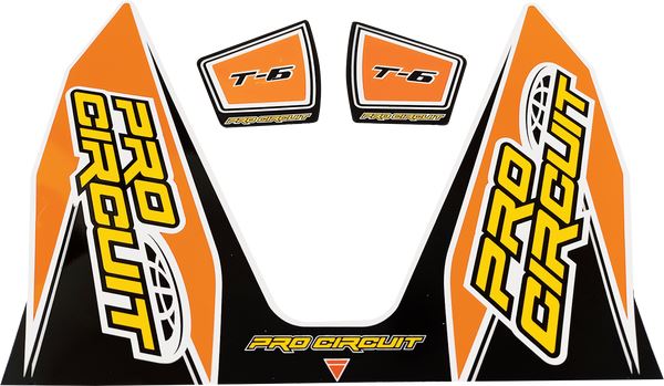 Pro Circuit T-6 Exhaust Decals Black Orange White Yellow Vinyl DC22T6-ORANGE