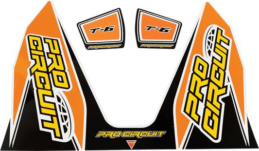 Pro Circuit T-6 Exhaust Decals Black Orange White Yellow Vinyl DC22T6-ORANGE
