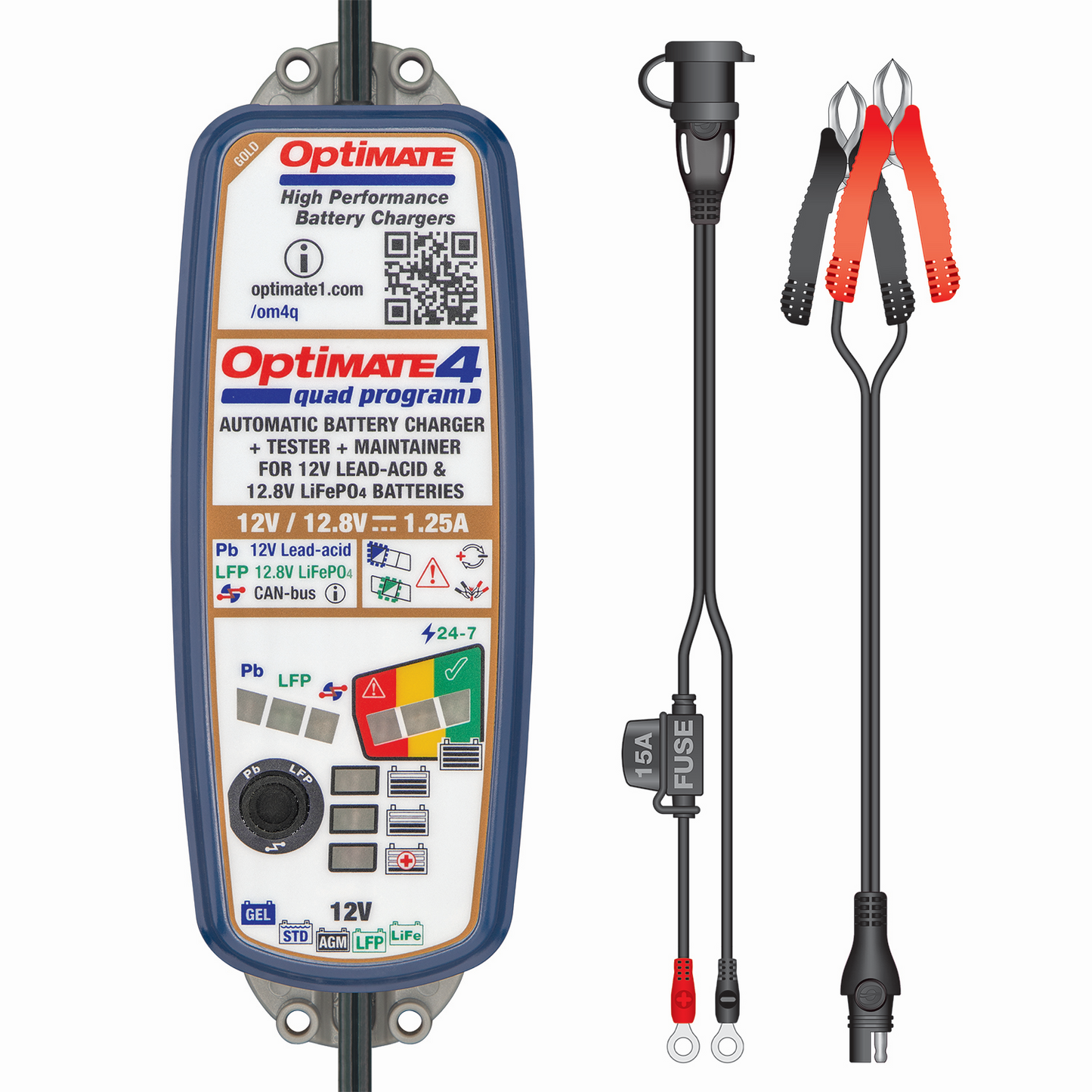 Optimate 4 Quad Program Battery Charger 12V ATV Motorcycle Car Van
