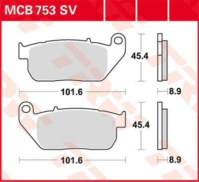 Trw SV Series Sindered Brake Pads For Harley XL 883 N 2004-2017 MCB753SV