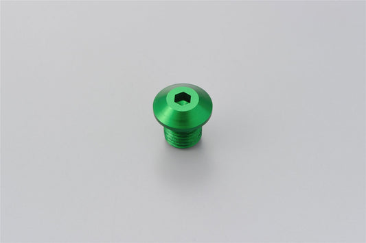 Daytona Mirror Plug Bolt Green M10 x 1.25 Right CNC Aluminum Hole Plug 99800