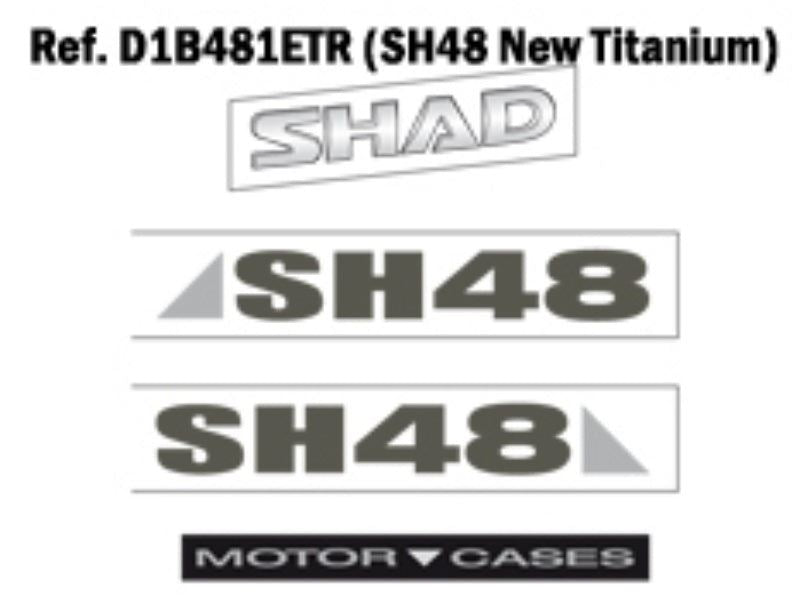 SHAD SH48 Replacement Sticker (Dark Grey) D1B481ETR