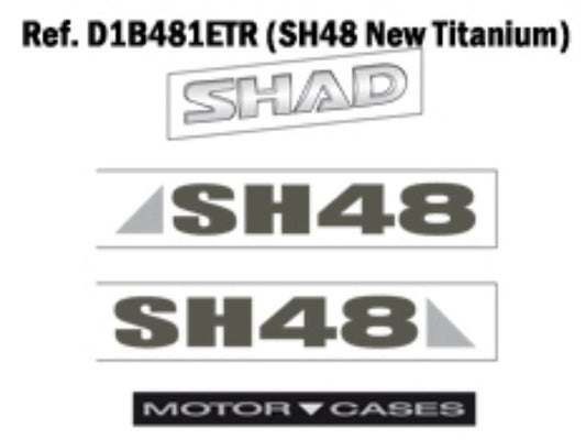 SHAD SH48 Replacement Sticker (Dark Grey) D1B481ETR