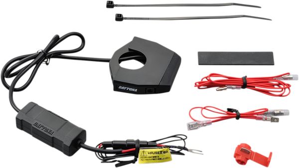 Daytona Slim-Mount 2-Port Type-A Weatherproof Black USB Charging Port 89372