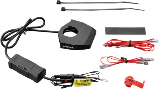 Daytona Slim-Mount 2-Port Type-A Weatherproof Black USB Charging Port 89372