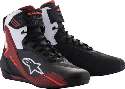 ALPINESTARS Faster-4 Shoes Black/White/Dark Red