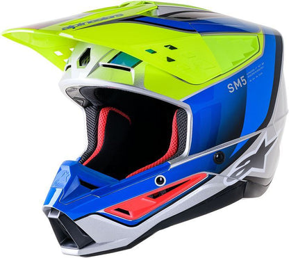 Alpinestars Supertech SM5 Sail Yellow & Blue Mx Helmet
