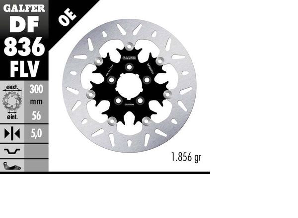 GALFER Brake Rotor Full-Floating Round Two Piece (Floating) DF836FLV