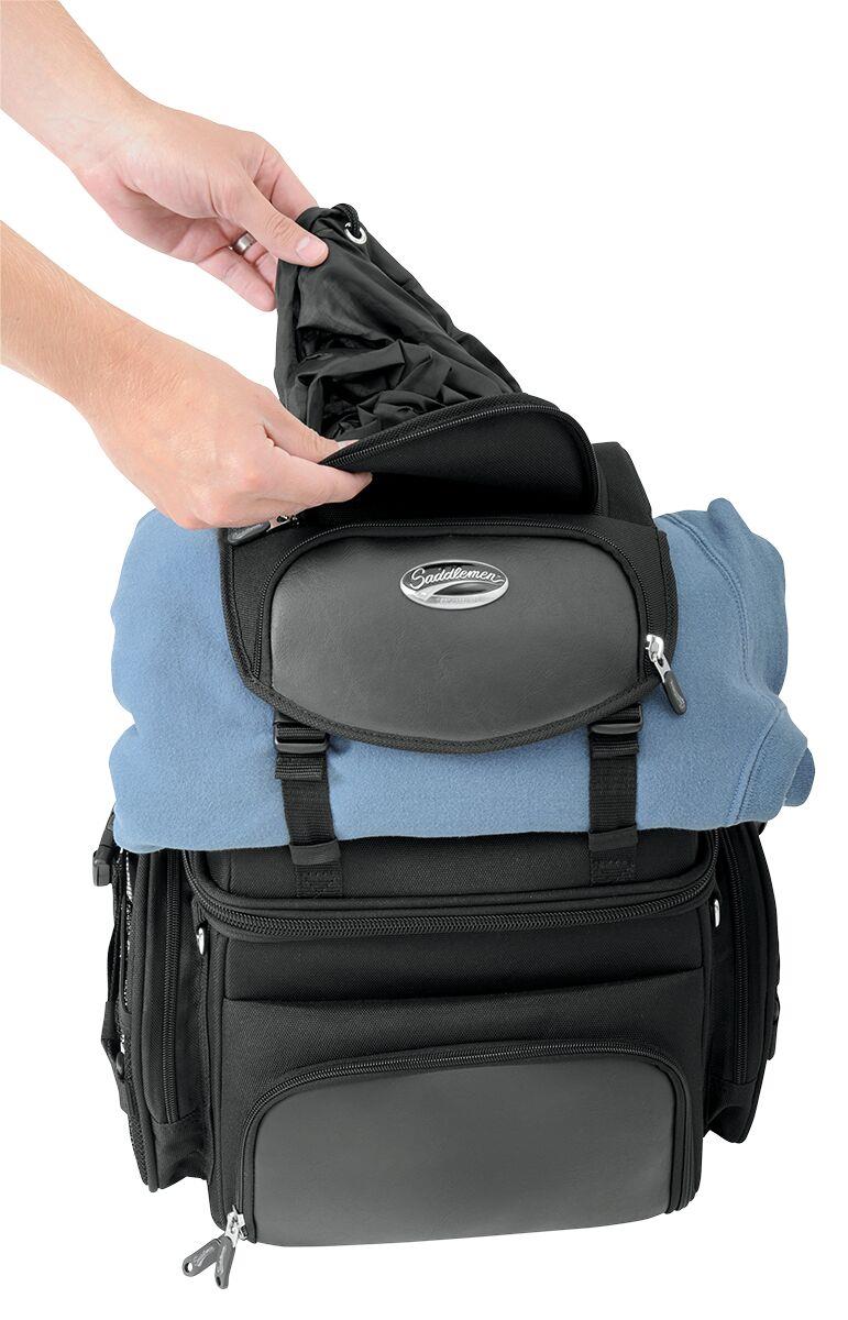 Saddlemen BR1800 Backseat Sissy Bar Bags 1800 In Rain Cover Backpack 3515-0113