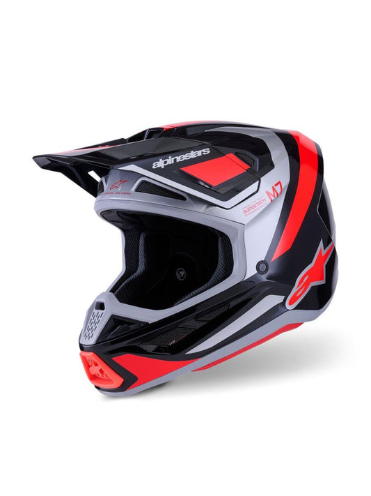 ALPINESTARS SM7 Rise Helmet BLK/RD/SILV 2025 Model