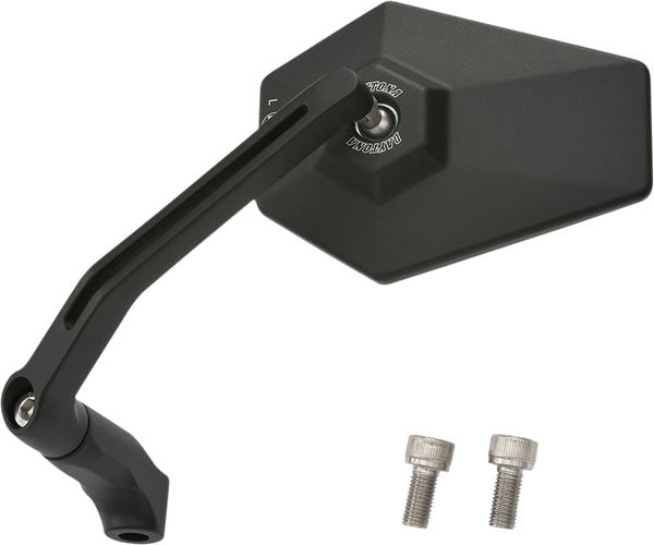 Daytona E-Marked Mirror Hexagon Black Aluminum Handlebar End Side View 89431