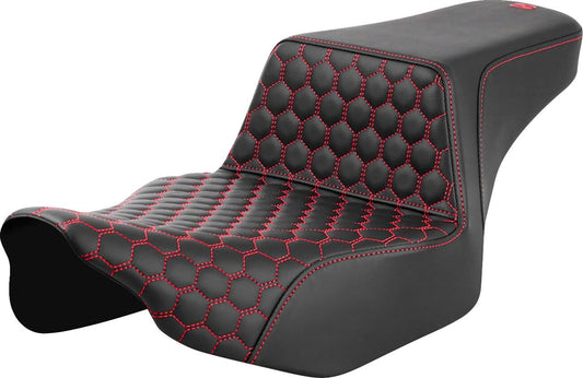 Saddlemen Honeycomb Step-Up Seat Red Stitch For HD FLTRXSE 1977 23-24 823-07-17804