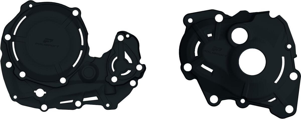 Polisport Clutch Cover Protectors For Yamaha YZ 450 F 2023-2025 Black 91347