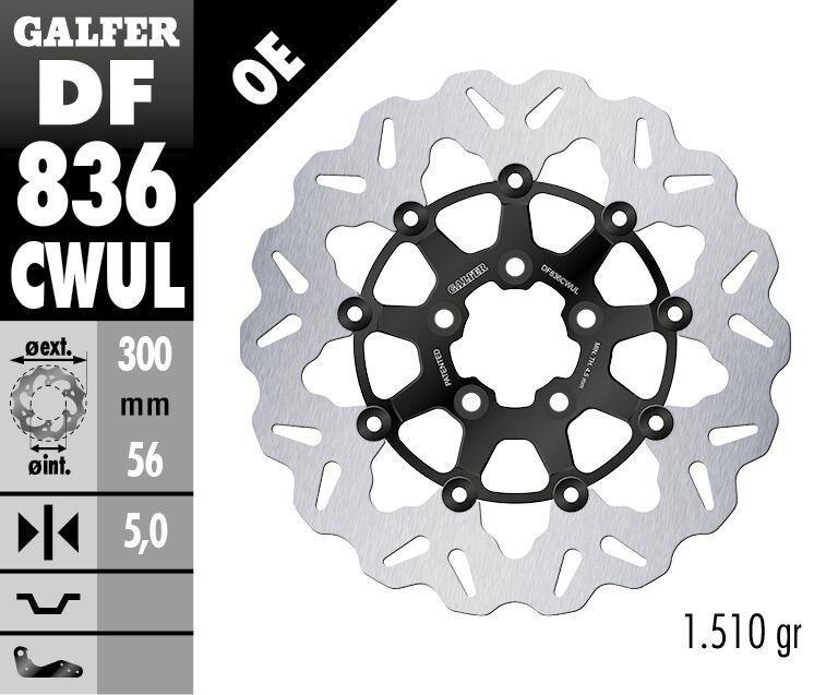 Galfer Brake Rotors For Harley Davidson FLFBS 1868 2008-2024 DF836CWUL
