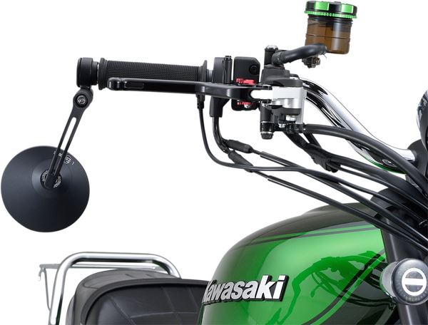 Daytona Aluminum Bar End Mirror Black Round Handlebar End E-marked 89428