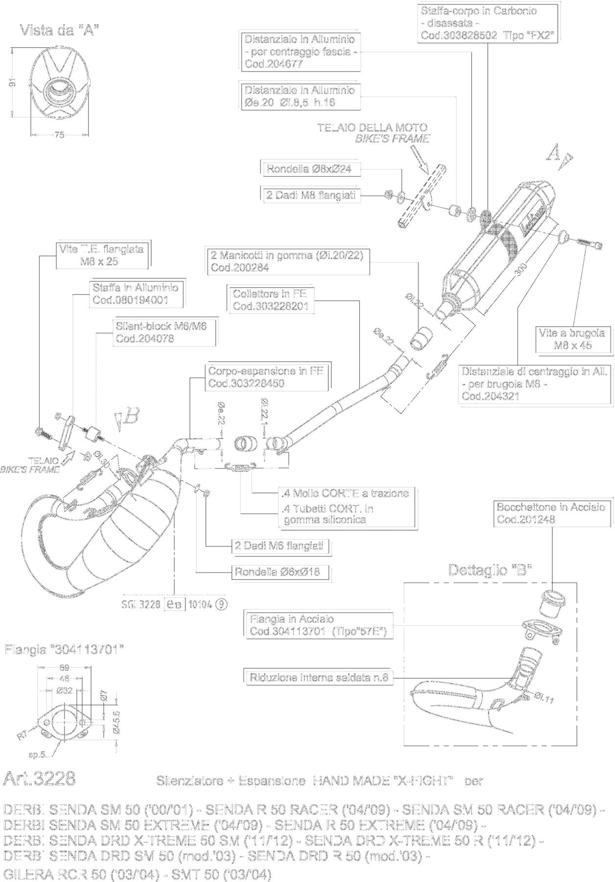 Leovince Exhaust X-Fight For Derbi Senda 50 3228b