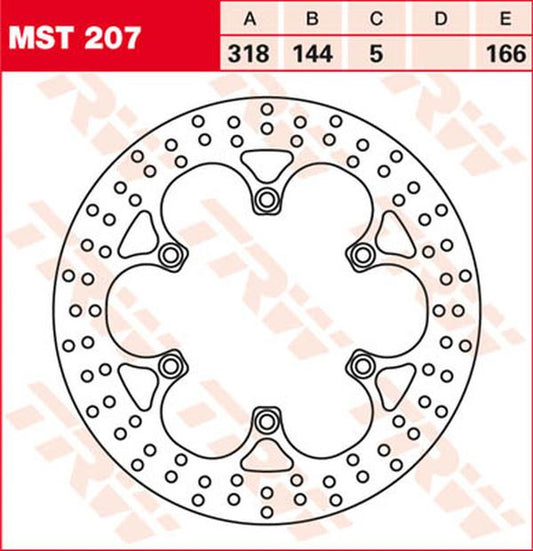 Trw Round Fixed Brake Rotor Larger Than 300mm For Honda VT 1100 C3 88-02 MST207