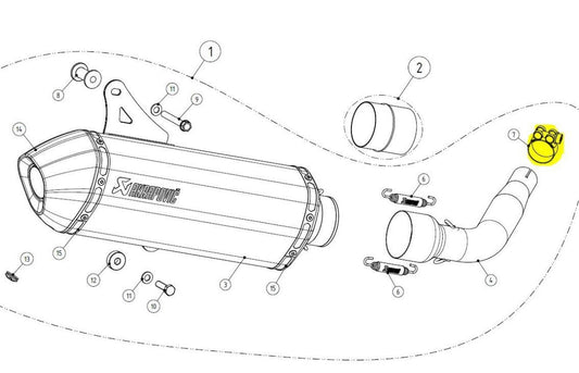 Akrapovic Replacement Exhuast And Muffler Clamp SS Silver P-R51