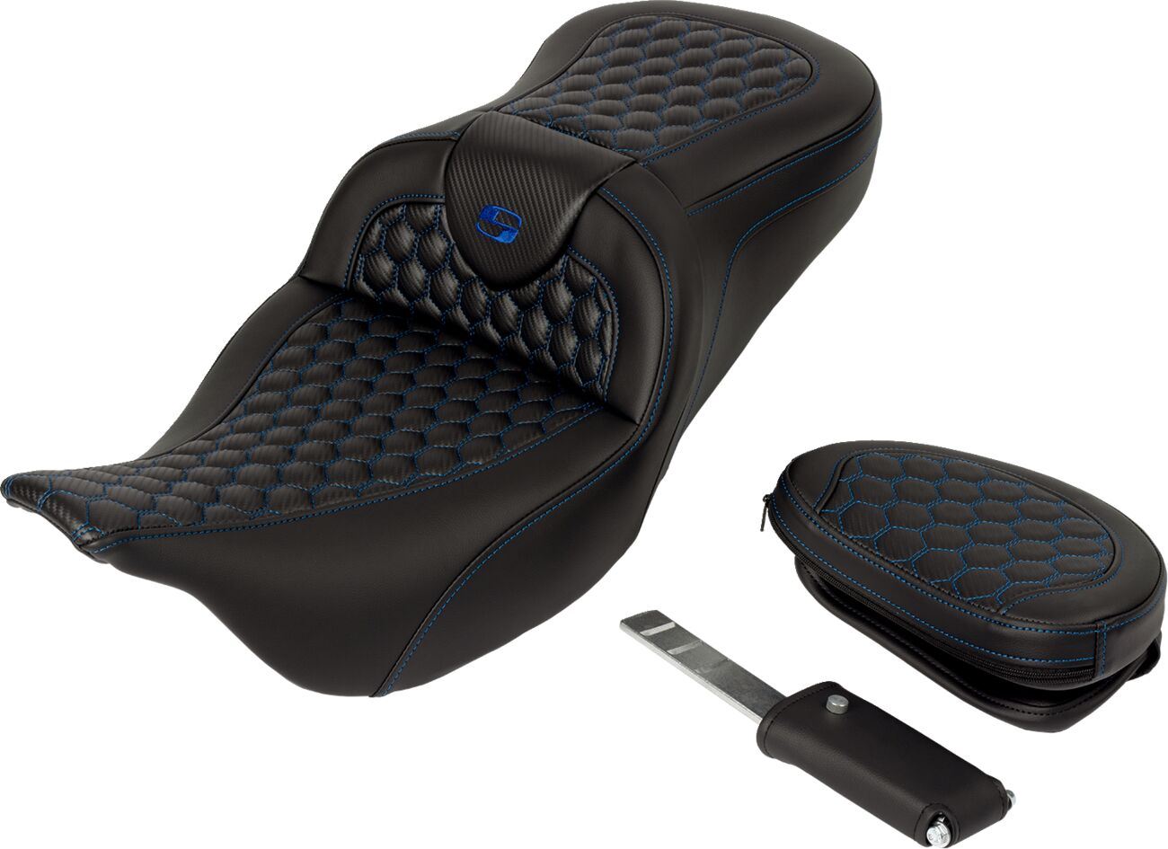 Saddlemen Honeycomb Roadsofa Saddlehyde Seat With Backrest For Harley Davidson FLHXS 1868 ABS 08-23 808-07B-189B1