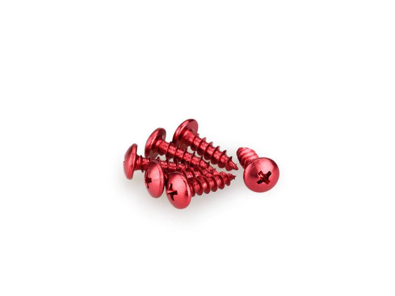 PUIG M6 Domed Screws 20mm x 6 Red Universal 2542R