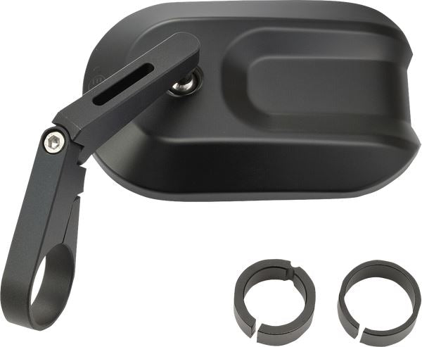Daytona Bar End Mirror Black Aluminum Short Stem CNC Finish 30mm Clamp 80762