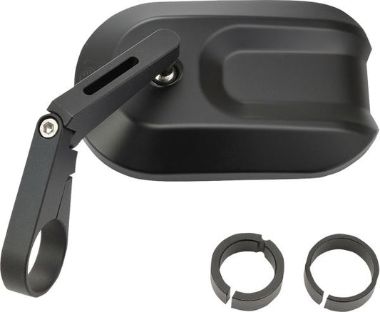 Daytona Bar End Mirror Black Aluminum Short Stem CNC Finish 30mm Clamp 80762
