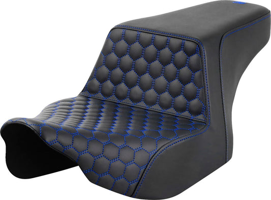 Saddlemen Honeycomb Step-Up Seat Blue Stitch For HD FLTRXSE 1977 23-24 823-07-17701
