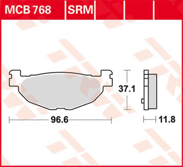Trw SRM Series Sindered Scooter Brake Pads For Yamaha YP 400 2004-2014 MCB768SRM