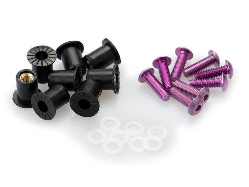PUIG Anodized Screen Screw Set w/ Silentblocks Purple Universal 0957L