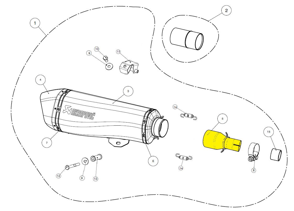 Akrapovic Mid Link And Y Pipe SS Silver For Piaggio MP3 500 HPE 10-20 L-PI5SO1