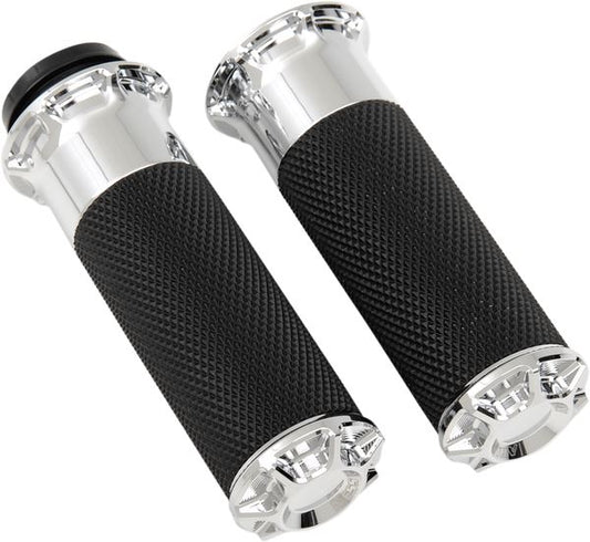 Arlen Ness Beveled Grips Chrome Black For HD FLTRXSE 1977 07-24 07-328