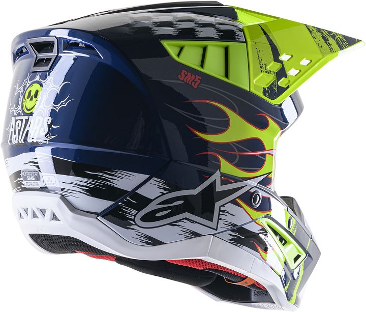 Alpinestars Supertech SM5 Rash Navy & Yellow Mx Helmet