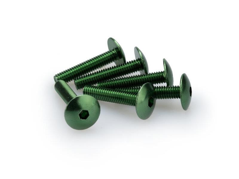 PUIG M6 Domed Screws 30mm x 6 Green Universal 3995V