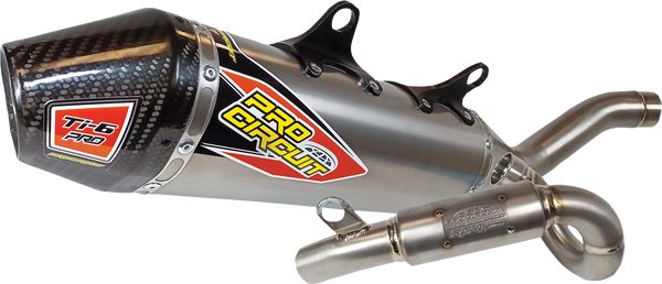 Pro Circuit Ti-6 Pro Titanium Exhaust System With Carbon End Caps To Fit Husqvarna FC450 KTM SX-F450