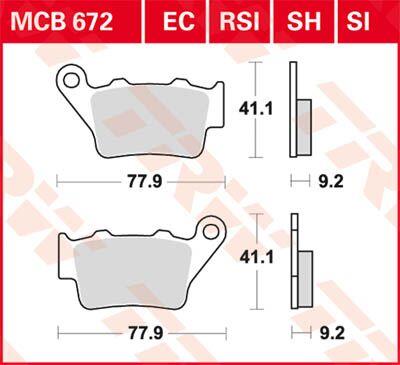 Trw SI Series Sindered Off-Road Brake Pads For KTM RC 200 1993-2026 MCB672SI