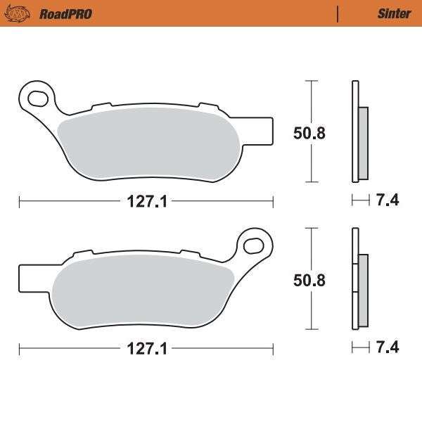 Moto-Master RoadPRO Sinder Brake Pad Rear For Harley FXDB 1690 2008-2017 412102